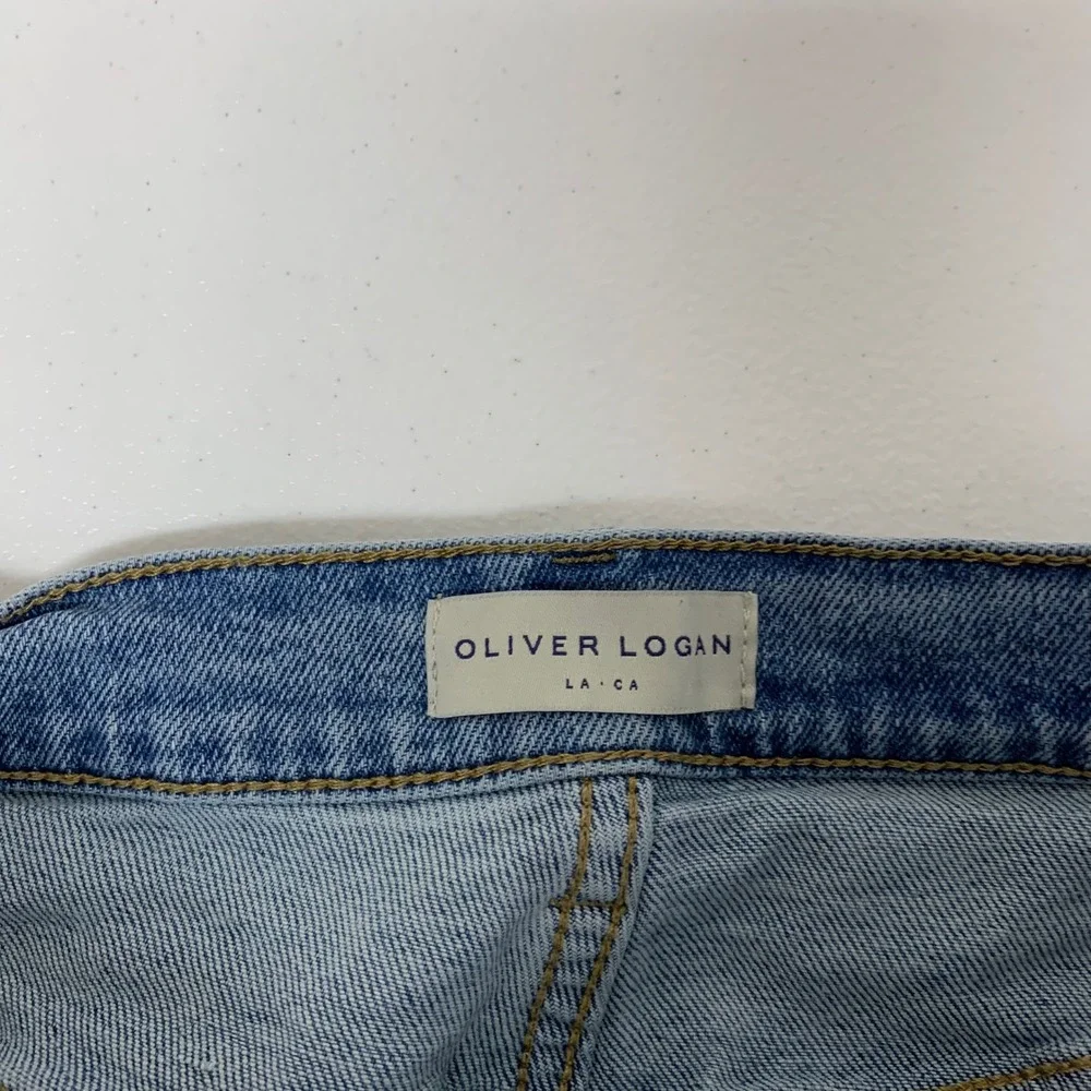 Oliver Logan Crosby Jeans‎ Womens 27 Light Wash Blue Relaxed Taper Raw Hem